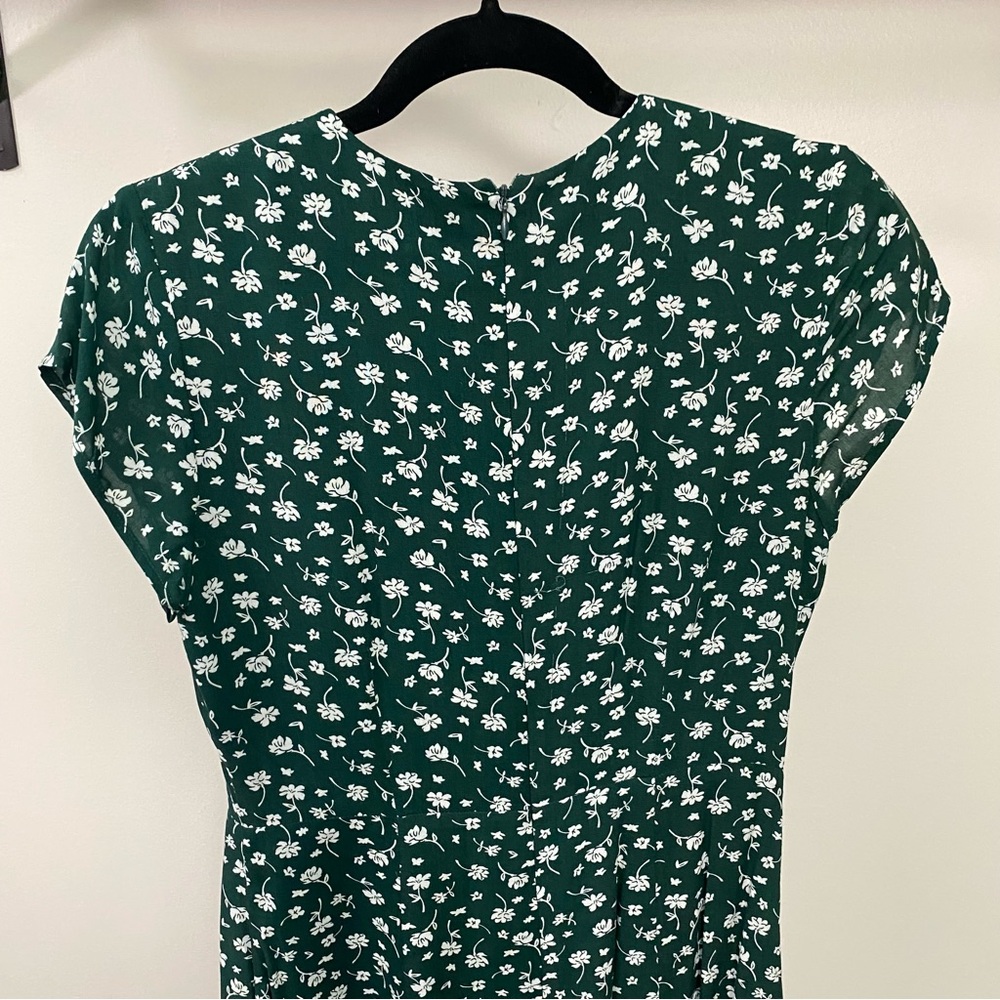 Bohme Green & White Floral Midi Length Dress - Picture 9 of 12